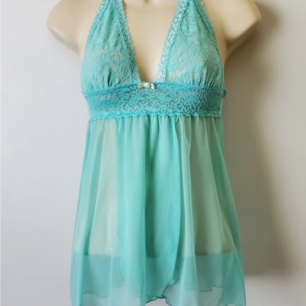 Victoria’s Secret “the Lacie”Elegant Lace Halter Babydoll Chemise Size Small EUC - Picture 5 of 14